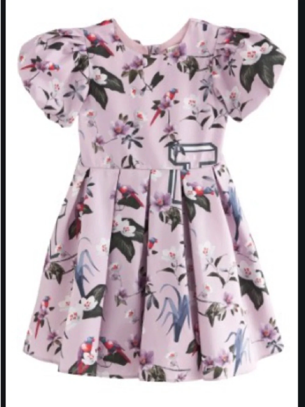 Ted Baker Lilac Floral Puff-Sleeve Party Dress - Picture 1 of 5